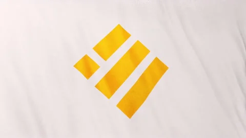 BUSD Binance USD icon logo on full-frame white flag loop banner background 스톡 동영상 159114429