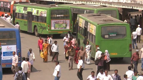 Buses in Bangalore India Stock Footage 87693116