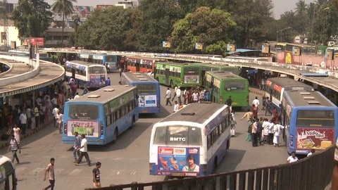 Buses in Bangalore India Stock Footage 87693193
