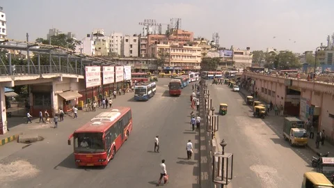 Buses in Bangalore India Stock Footage 87693294