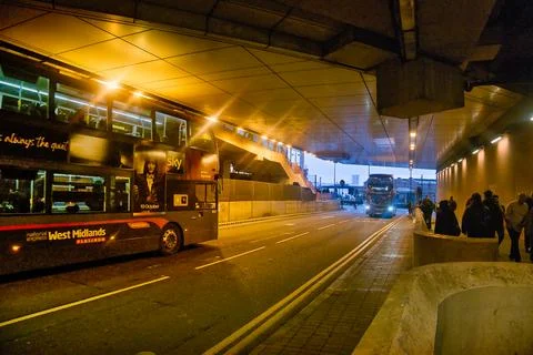 Buses Beneath the Bull Ring Stock-Fotos