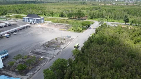 Buses entering the terminal to load passengers Stock Footage 326200524