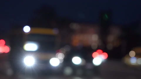 Buses go at night Stock Footage 165363330