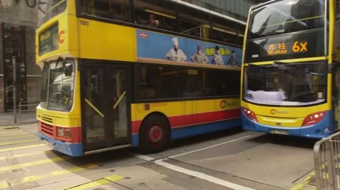 Buses in  Hong Kong Stock Footage 42849178