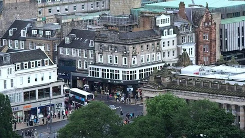Buses at an intersection Stock Footage 83239694