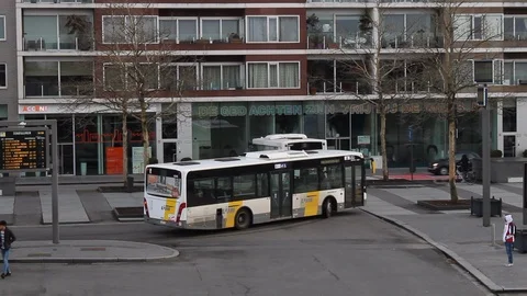 Buses leaving bus stop Video stock 112300712