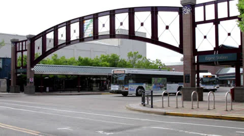Buses Leaving Depot. Video stock 25480722