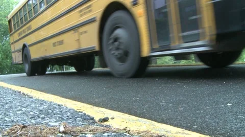 Buses leaving school. (1 of 2) Video stock 8696243