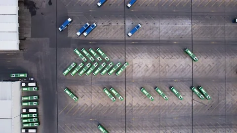 Buses Parked In The Garage Stock Footage 201856060