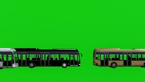 Buses with Passengers on Green Screen Ba... | Stock Video | Pond5