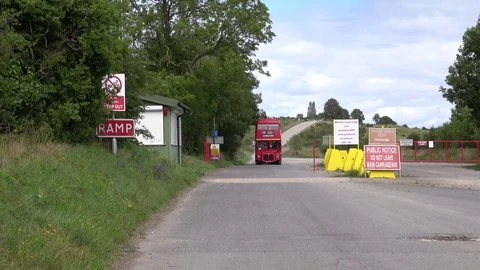 Buses on Salisbury Plain Training Area at the Imberbus Weekend 2019 in Wiltshire Stock Footage 114511251