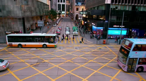 BUSES TRAMS ON DES VOEUX CENTRAL HONG KONG CHINA Stock Footage 67941434
