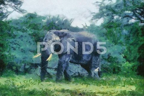 Bush basher (elephant) Stock Illustration