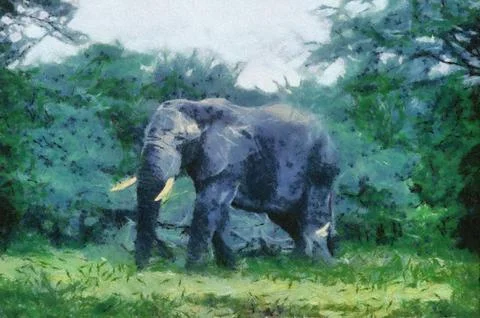 Bush basher (elephant) Stock Illustration