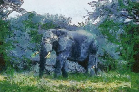 Bush basher (elephant) Stock Illustration