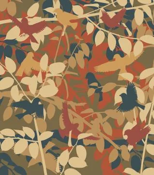 Bush birds Stock Illustration