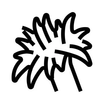 Bush branches line art drawing leaves plant simple icon Stock Illustration