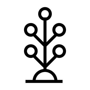 Bush icon line isolated on white background. Black flat thin icon on modern.. Stock Illustration