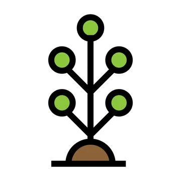 Bush icon line isolated on white background. Black flat thin icon on modern.. Stock Illustration