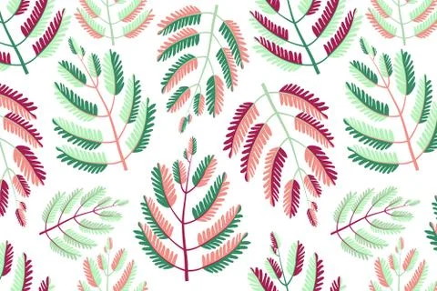 Bush plant vector seamless pattern with branches イラスト素材