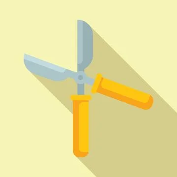 Bush scissors icon flat vector. Home gardening work Stock Illustration