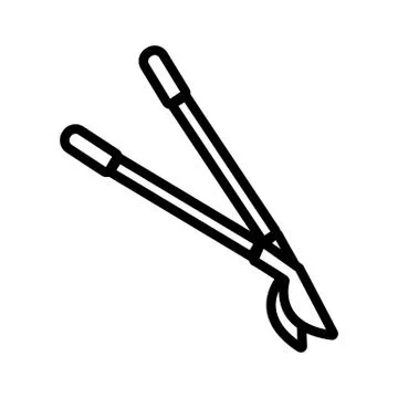 Bush scissors with long handles icon vector outline illustration Stock Illustration