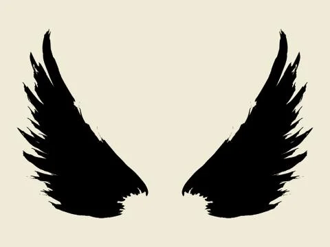 Bush sketch of wings Stock Illustration