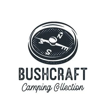 Bushcraft tee graphic with compass Stock Illustration