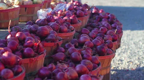 Bushels of red onions Video stock 32449306