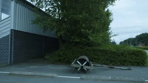 Bushes On An Empty Parking Lot Video stock 247141681