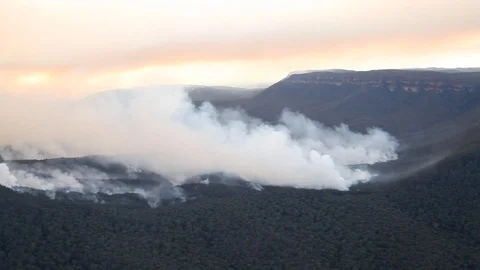 Bushfire Burning Aerial Stock Footage 72037724