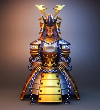 Bushido armor- Samurai warrior armor Japanese style .3D rendering Stock Illustration