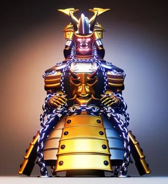 Bushido armor- Samurai warrior armor Japanese style .3D rendering Stock Illustration
