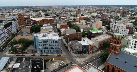 Bushwick Brooklyn Aerial Stock Footage
