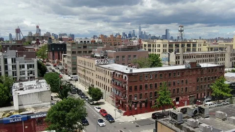 Bushwick Brooklyn Aerial Stock Footage 110758784