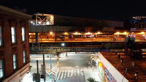 Bushwick Brooklyn Aerial Stock Footage 112365789