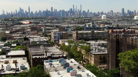 Bushwick Brooklyn Aerial Stockbeeldmateriaal 112365877