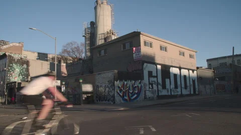 Bushwick, Brooklyn on a spring day Stock Footage 330749214
