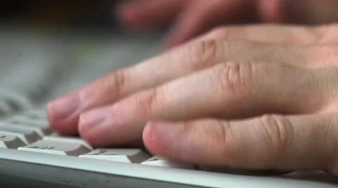 Busienssman hands push key Stock Footage 55663363