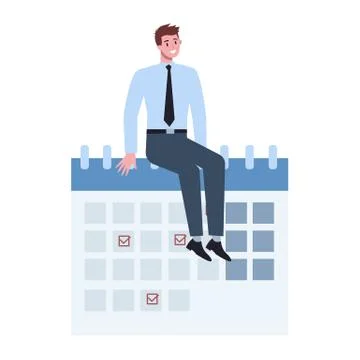 Businees character do planning concept. Idea of business plan Stock Illustration