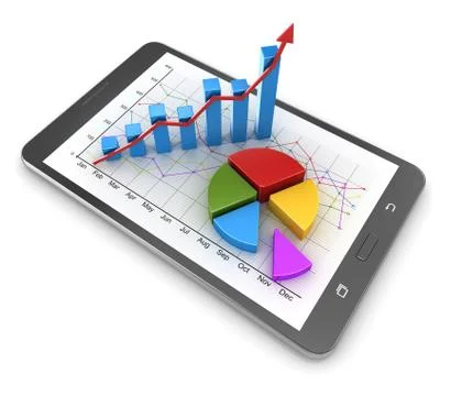 Busines concept with touch screen tablet Stock Illustration