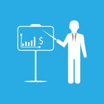Busines flip chart icon. Vector illustration, flat design. Stock Illustration