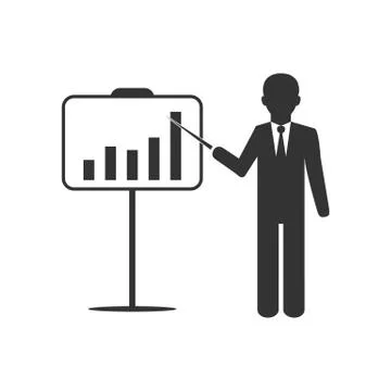 Busines flip chart icon. Vector illustration, flat design. Stock Illustration