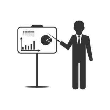 Busines flip chart icon. Vector illustration, flat design. Illustrazione stock