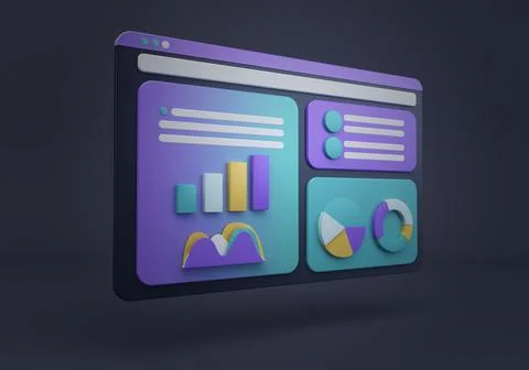 Busines report computer screen Stock Illustration