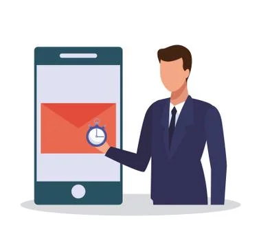 Businesman and technology Stock Illustration