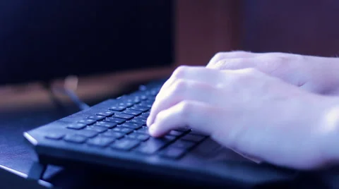 Businesman typing on keyboard close up Stock Footage 58233344