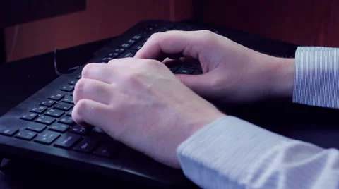 Businesman typing on keyboard close up Stock Footage 58233527