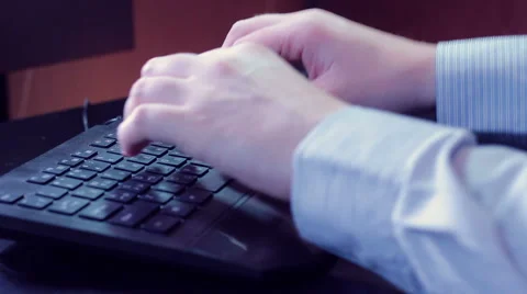 Businesman typing on keyboard close up Stock Footage 58233688