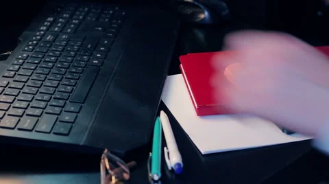 Businesman typing on keyboard close up Video stock 58234561